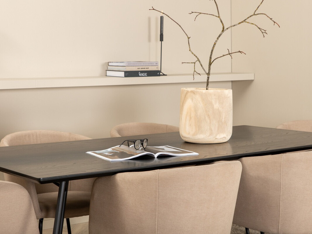 Ēdamistabas komplekts Dallas 2569 (Bēšs + Melns)