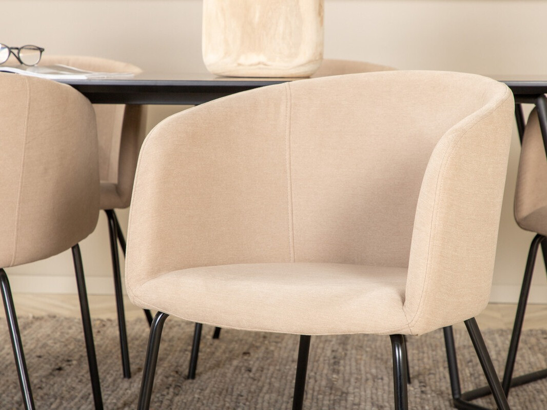 Ēdamistabas komplekts Dallas 2569 (Bēšs + Melns)