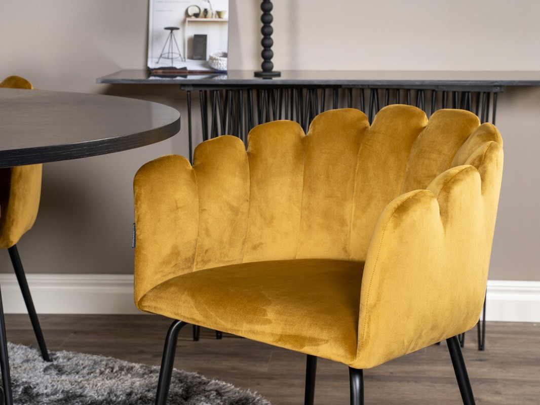 Ēdamistabas komplekts Dallas 313 (Dzeltens + Melns)