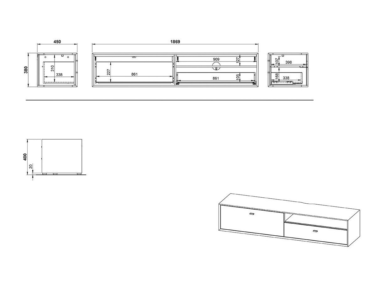ТВ тумба Sacramento 503 (Выбеленная сосна + Navarra дуб)