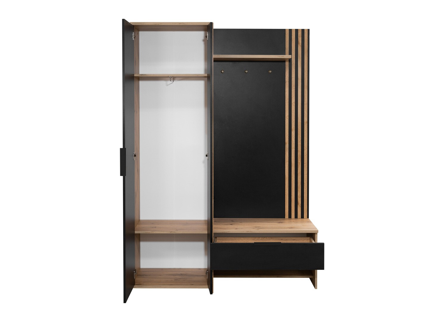 Priekšnama komplekts Honolulu 161 (Melns + Votan ozols)