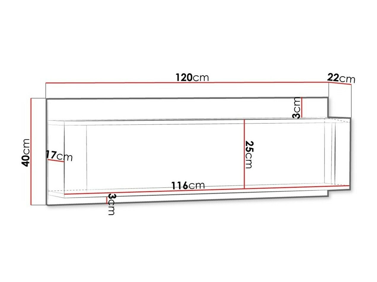 Настенная полка Etrmona 111