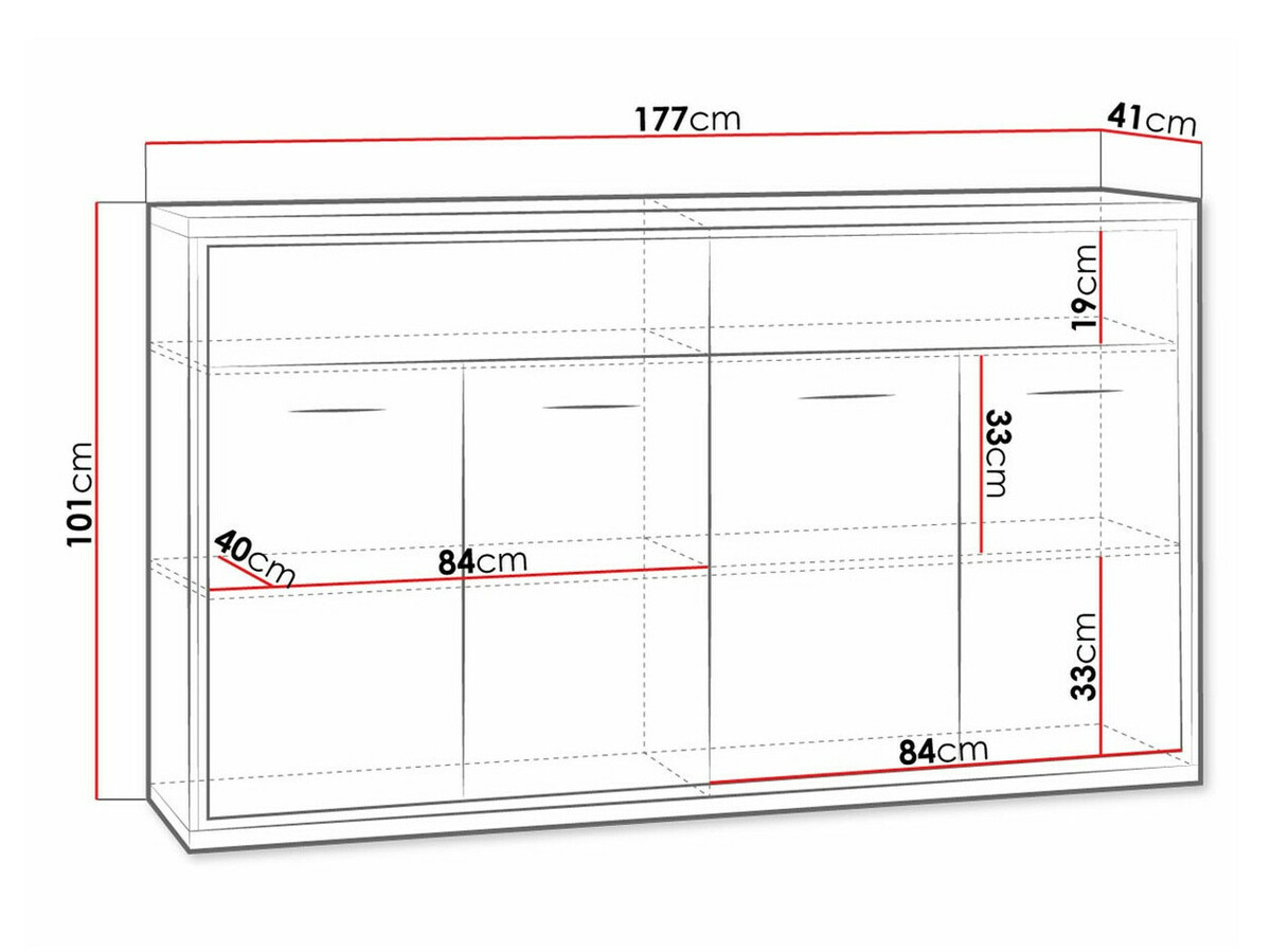 Kомод Etrmoni 105 (Светлое дерево + Дуб)