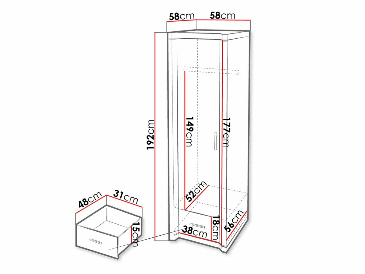 Шкаф Lorelie 117 (Сонома Дуб)