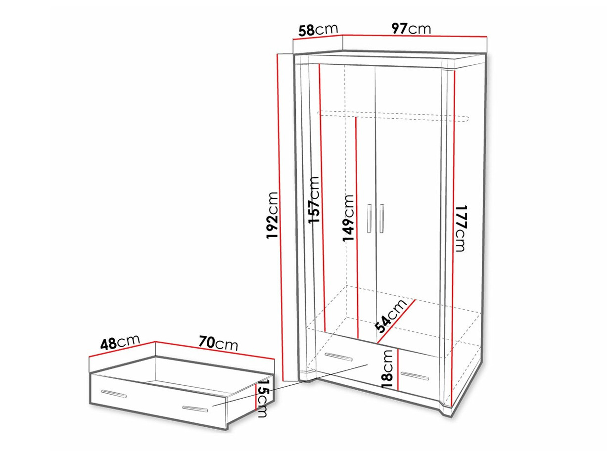 Skapis Lorelie 118 (Trifele ozols)