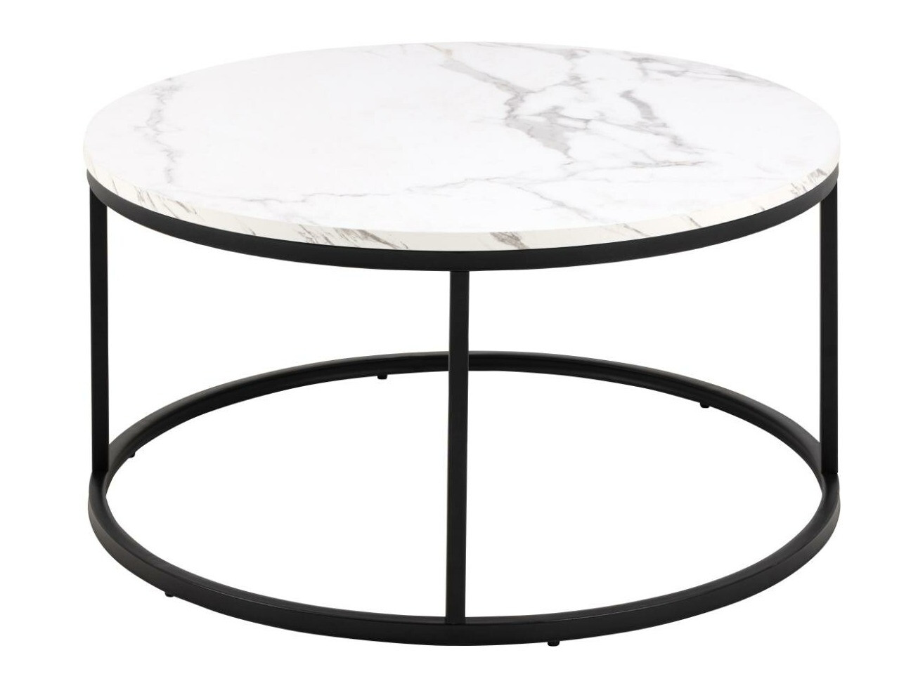 Žurnālu galdiņš Norsica 692 (Melns + Balts marmors)