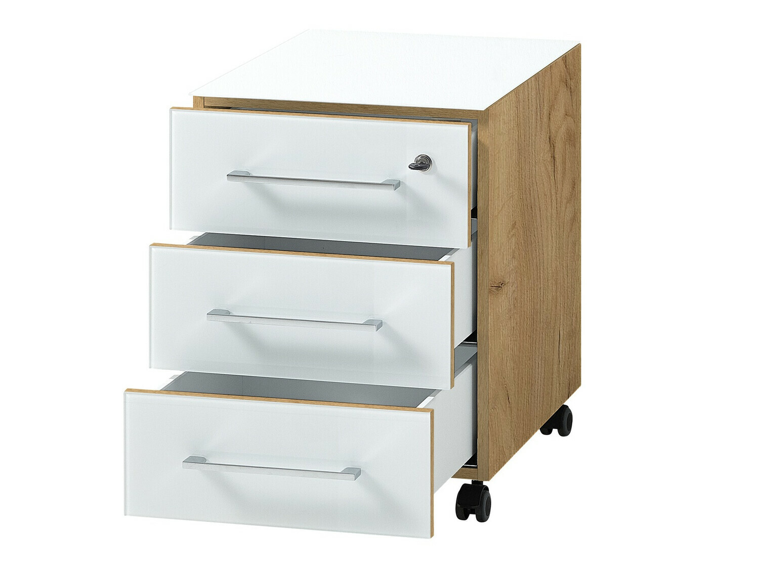 Atvilktņu bloks Catcamu 101 (Glancēts balts + Navarra ozols)