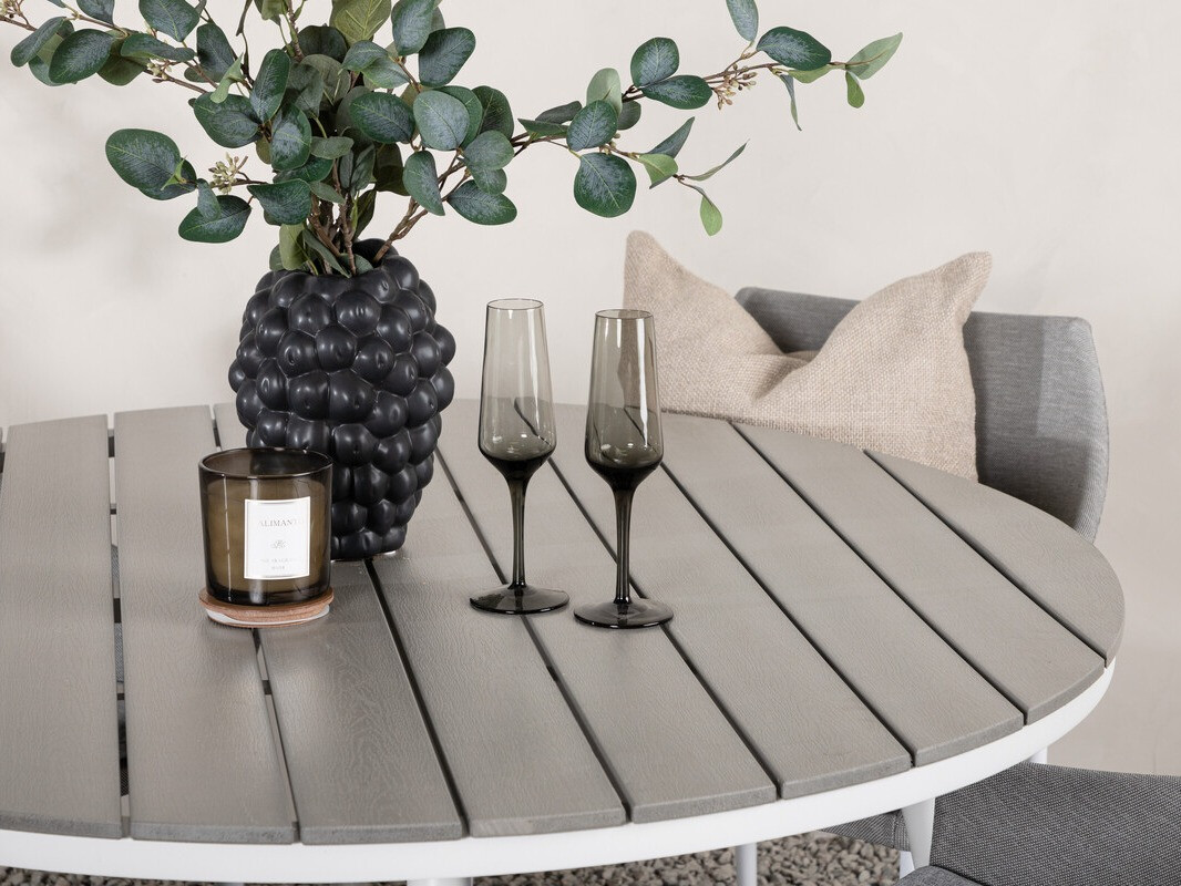 Galds un krēslu komplekts Dallas 4089 (Pelēks + Balts)