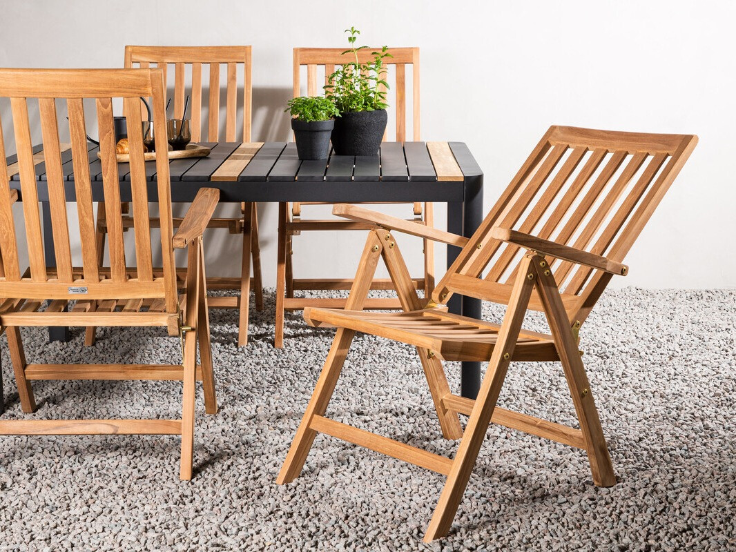 Galds un krēslu komplekts Dallas 4090 (Melns + Brūns)