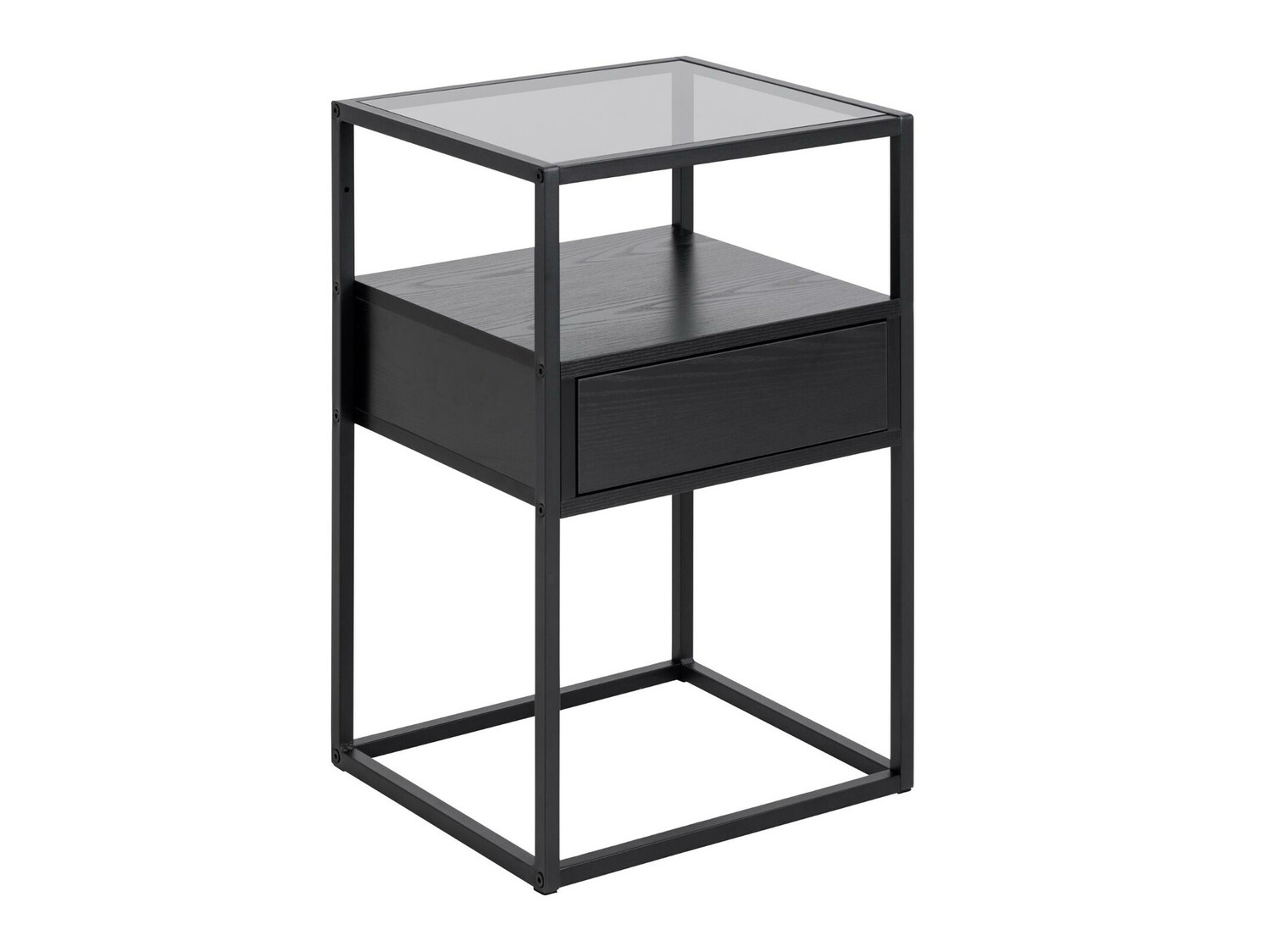 Прикроватная тумбочка Norsica 695 (Чёрный + Черный пепел)