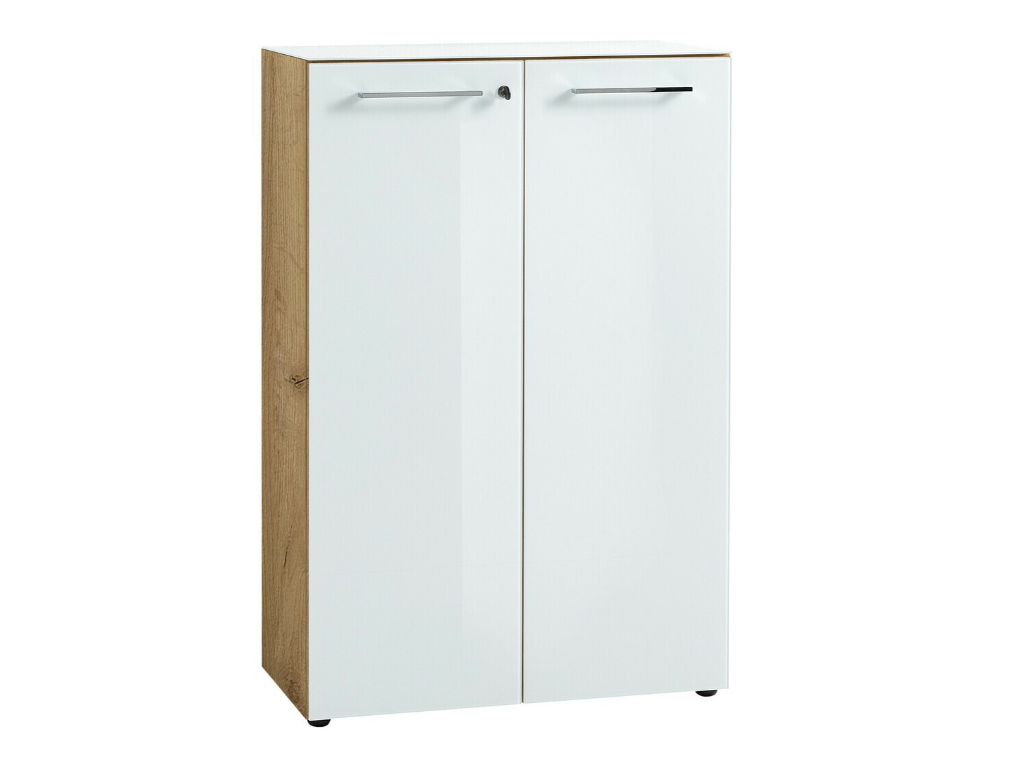 Шкафчик Catcamu 102 (Глянцевый белый + Navarra дуб)