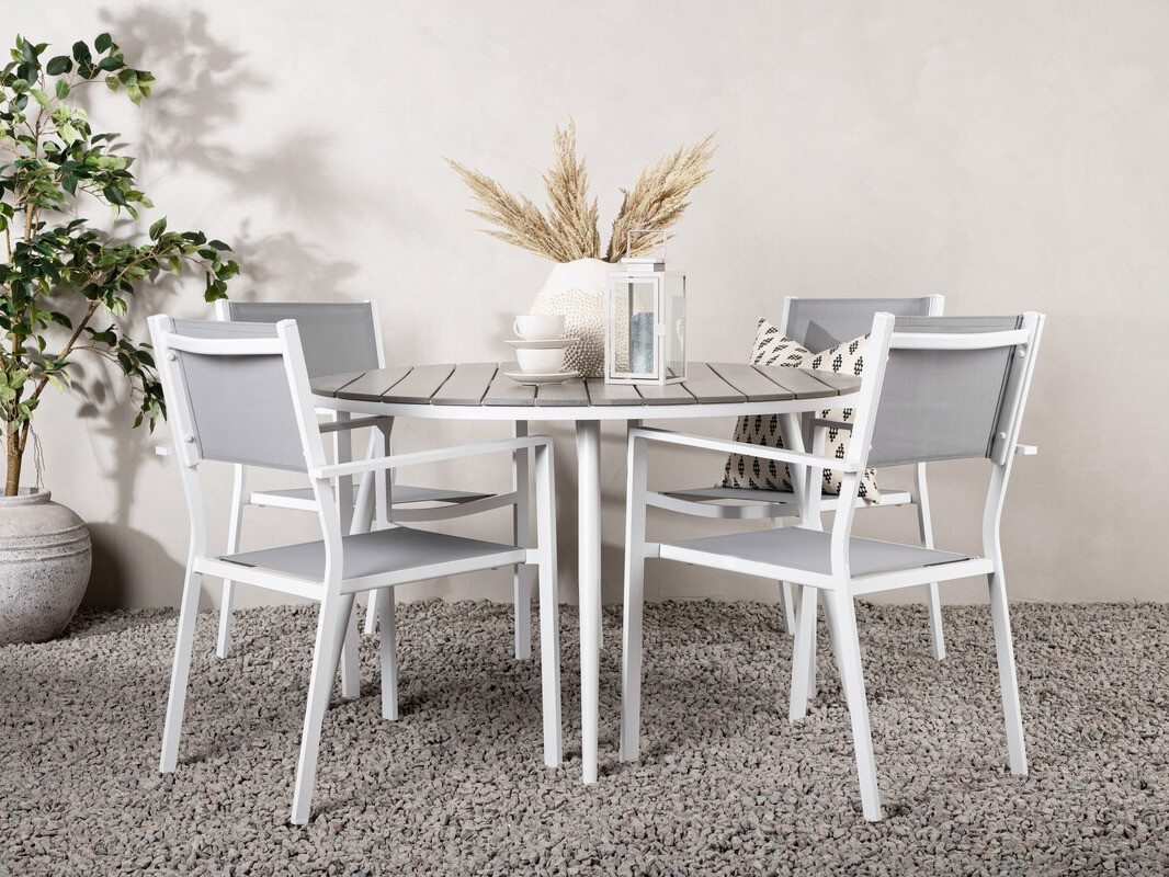 Стол и стулья Dallas 4088 (Серый + Белый)