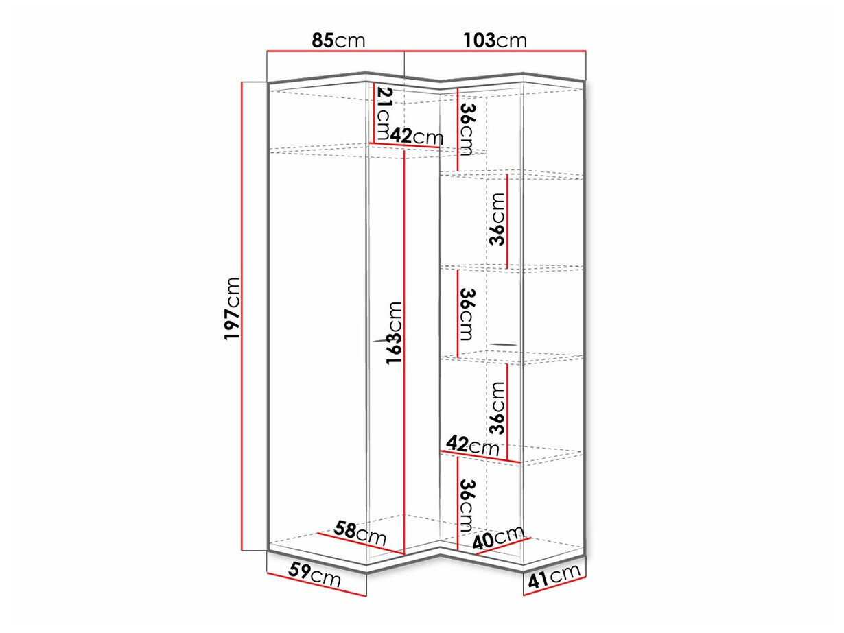 Stūra skapis Etrmoni 110