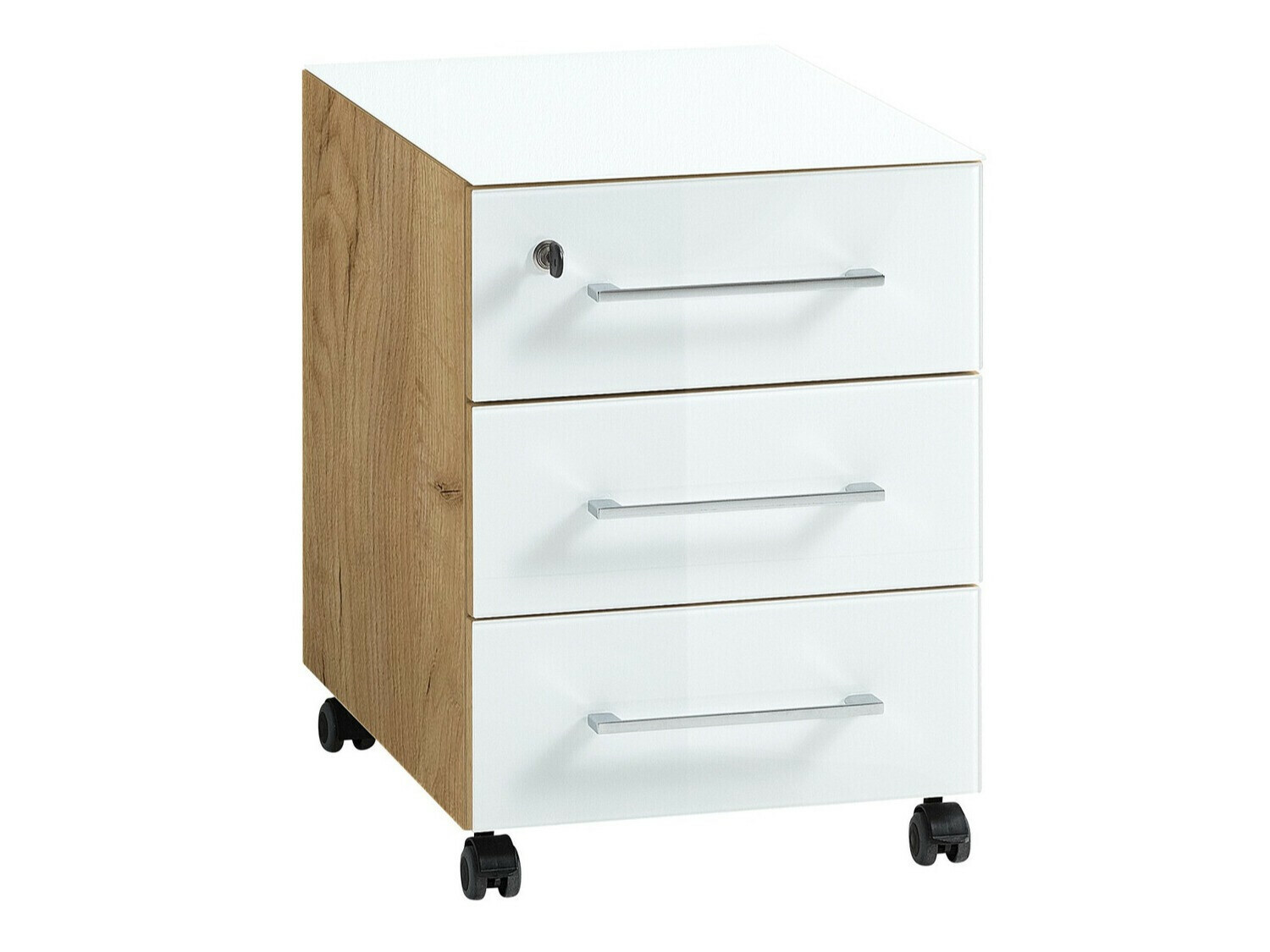 Тумба с ящиками Catcamu 101 (Глянцевый белый + Navarra дуб)