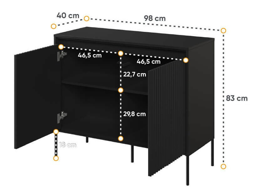 Skapis Fernolu 101 (Melns)