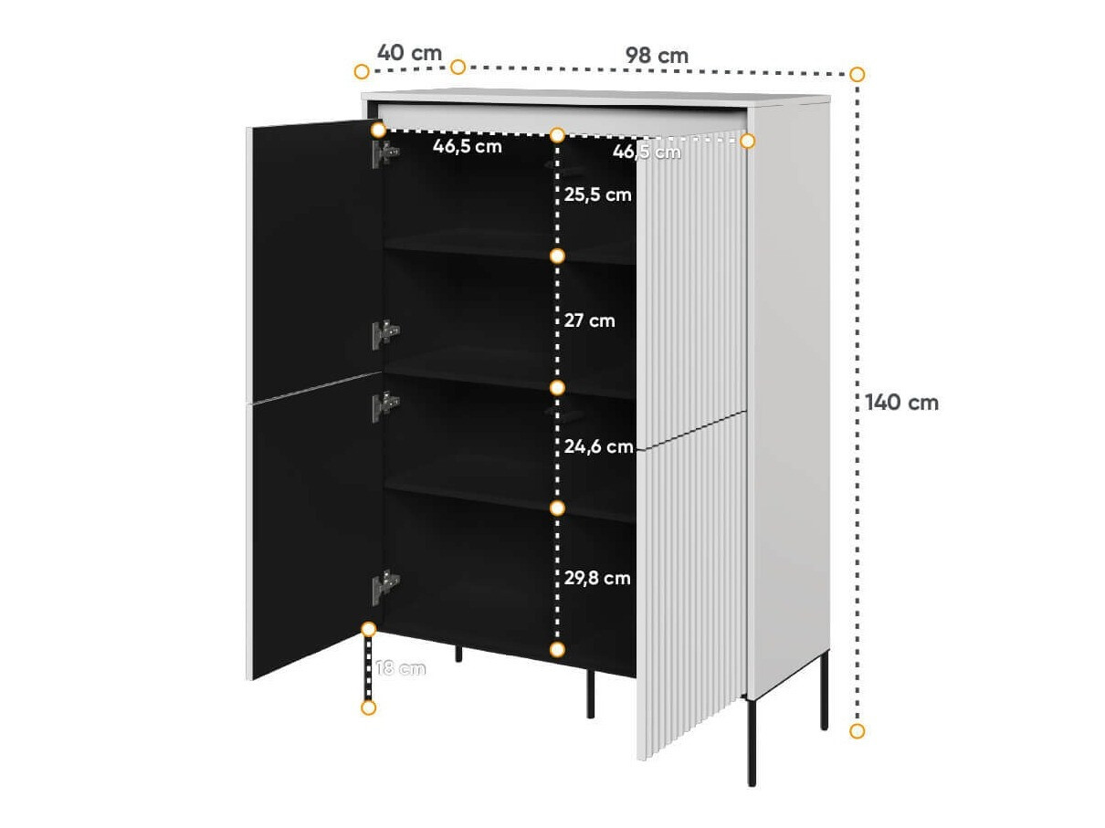 Skapis Fernolu 102 (Balts + Melns)