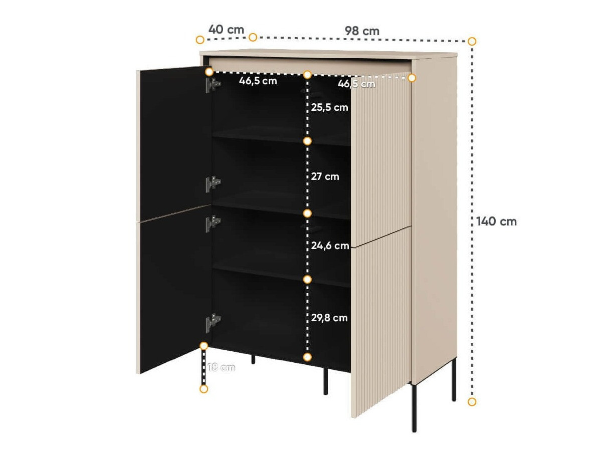 Skapis Fernolu 102 (Bēšs + Melns)