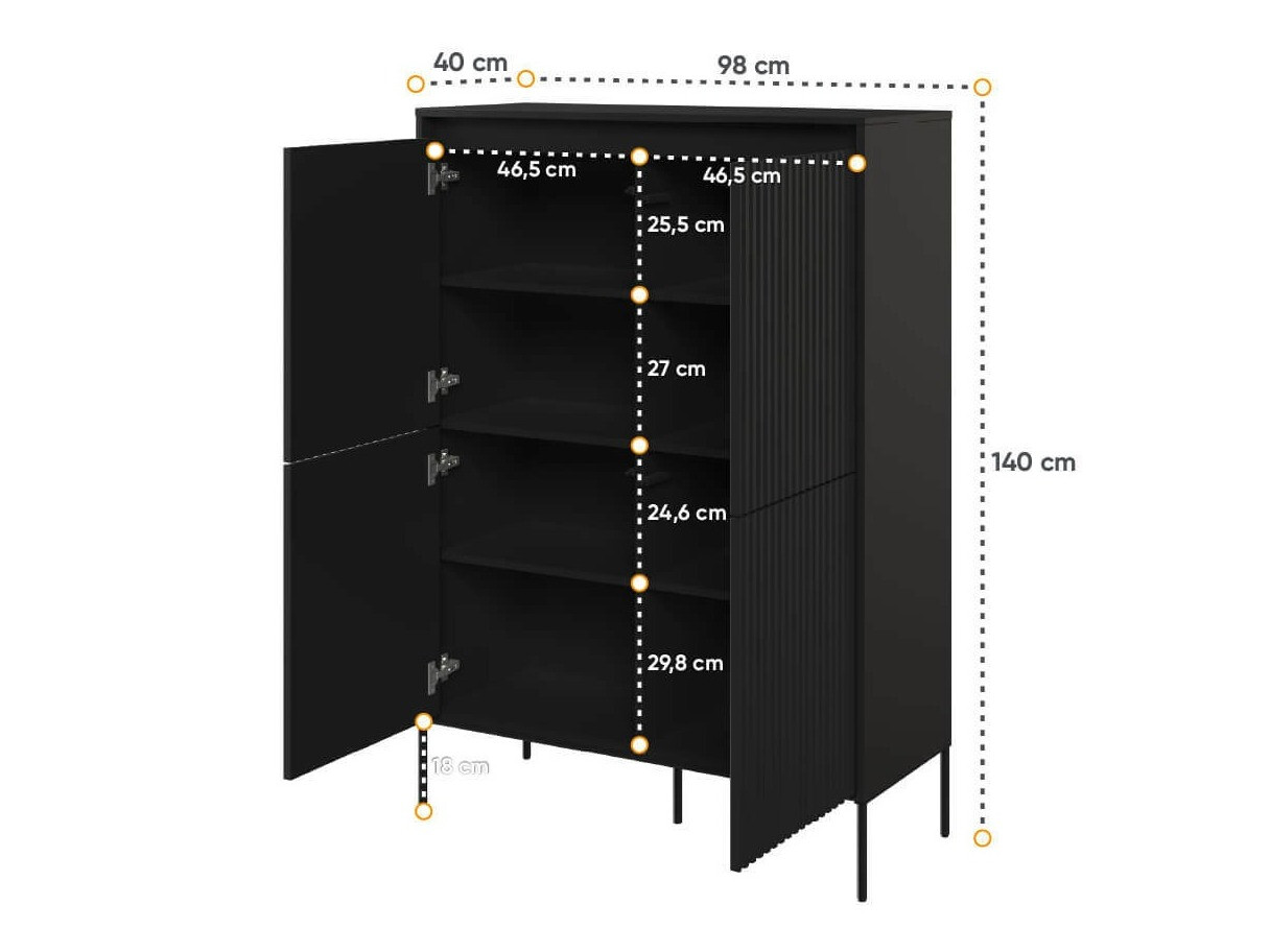 Skapis Fernolu 102 (Melns)