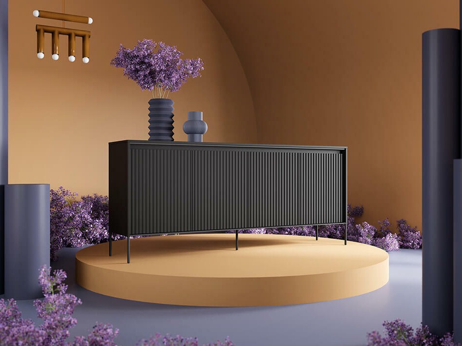 Skapis Fernolu 103 (Melns)