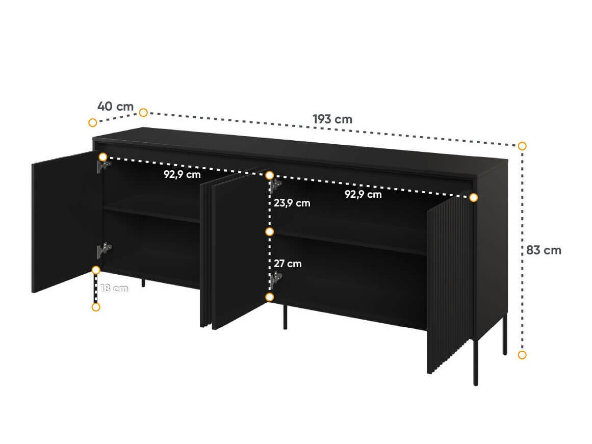 Skapis Fernolu 103 (Melns)