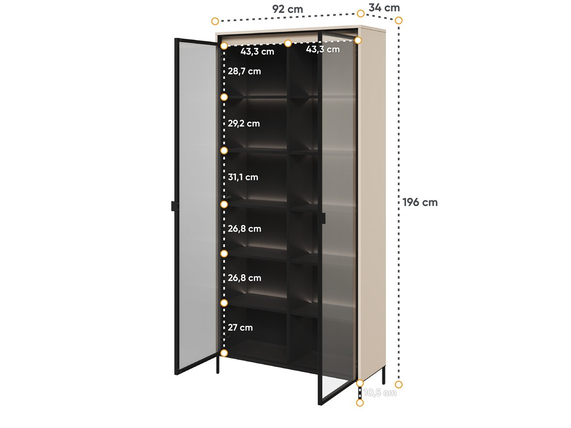 Стеллаж Fernolu 106 (Бежевый + Чёрный)