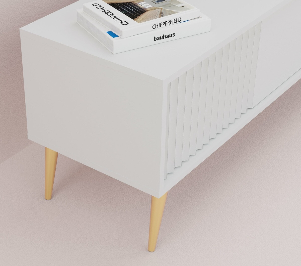 TV galds Cirferi 105 (Balts + Zelta)