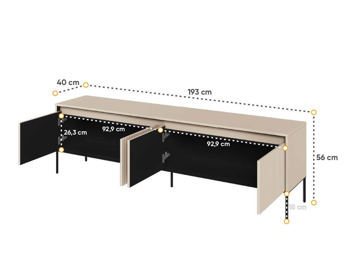 TV galds Fernolu 105 (Bēšs + Melns)