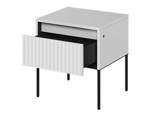 Прикроватная тумбочка Fernolu 111 (Белый + Чёрный)