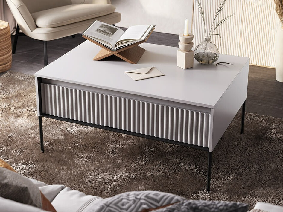 Žurnālu galdiņš Fernolu 110 (Balts + Melns)