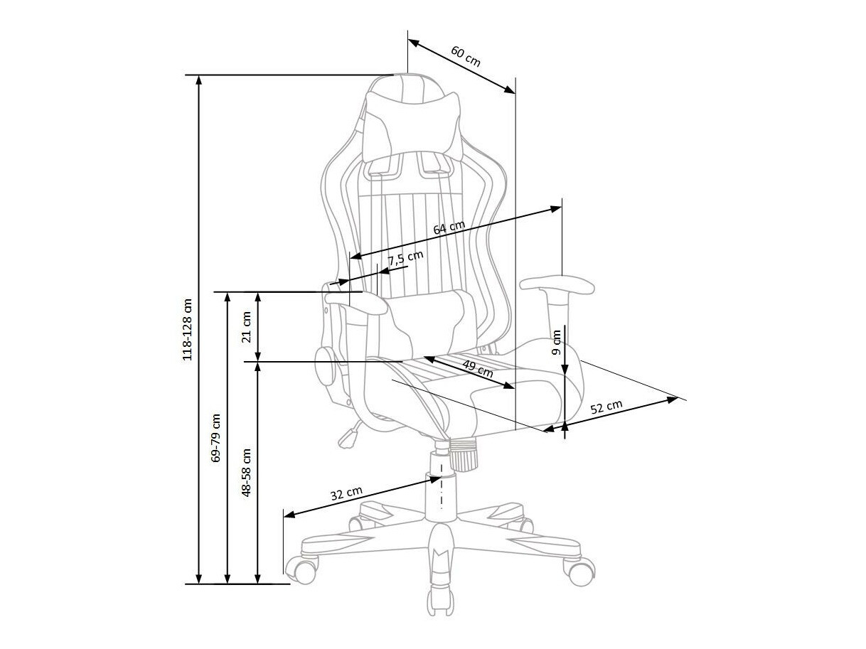 Игровое кресло Houston 1489 (Светло-серый + Бирюзовый)