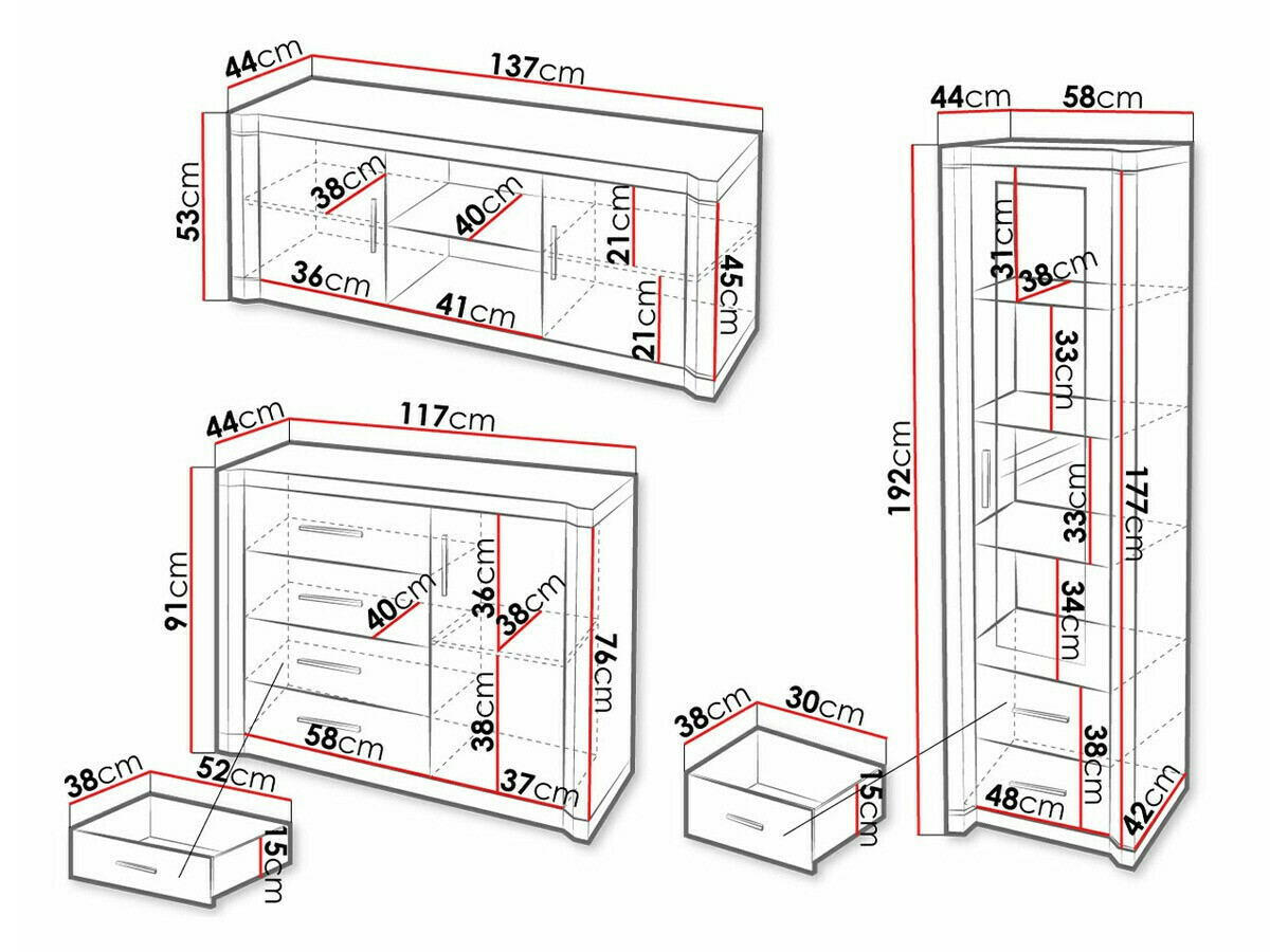 Набор для гостиной Lorelie 122 (Сонома Дуб)