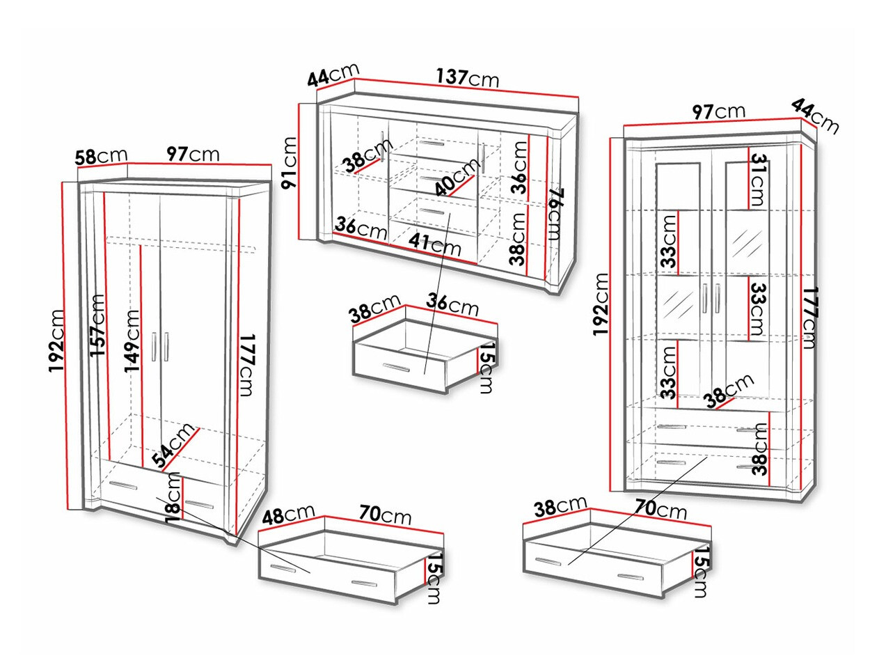 Набор для гостиной Lorelie 125 (Сонома Дуб)