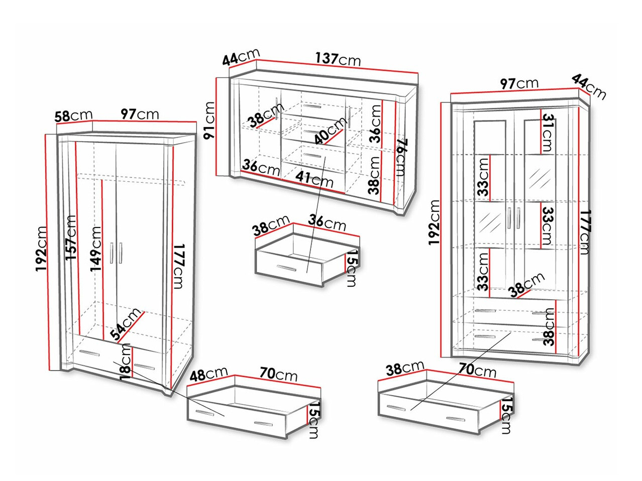 Набор для гостиной Lorelie 125 (Сонома Дуб)