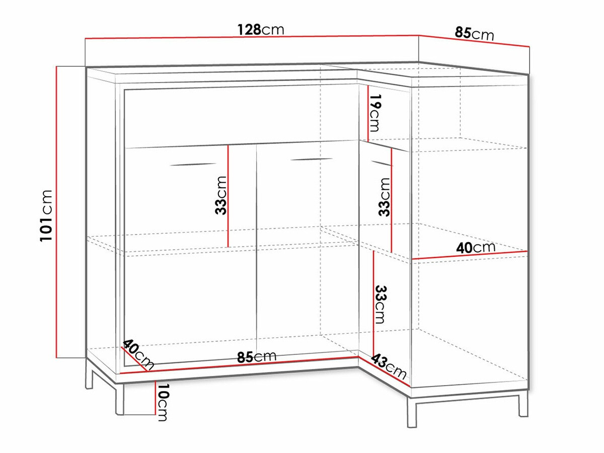 Угловой комод Etrmoni 106 (Светлое дерево)