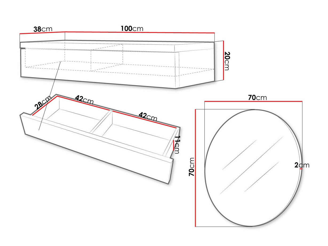 Макияжный столик Providence 188 (Чёрный + Глянцевый черный)