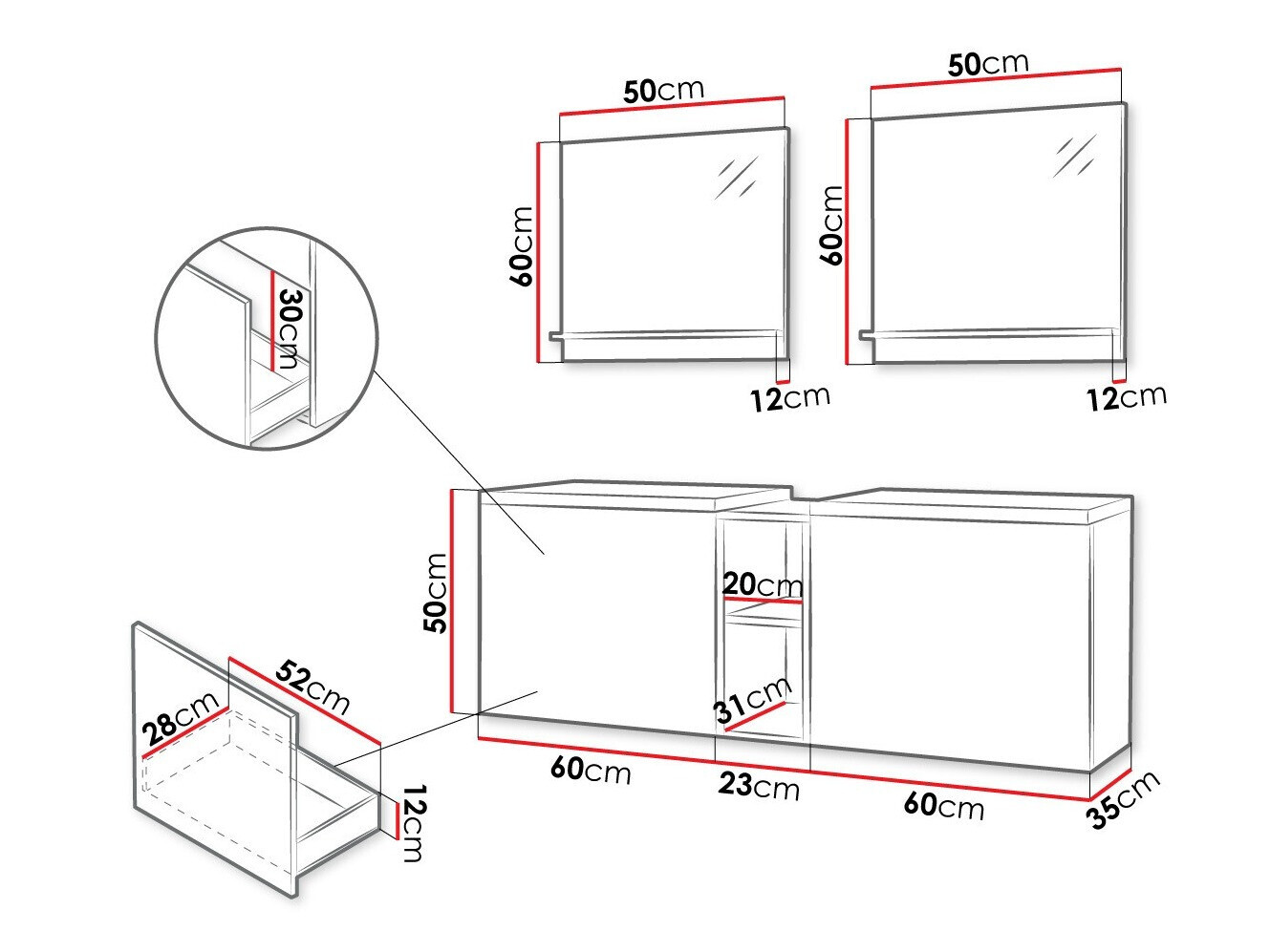Vannas komplekts Comfivo Livciro 105 (Balts)