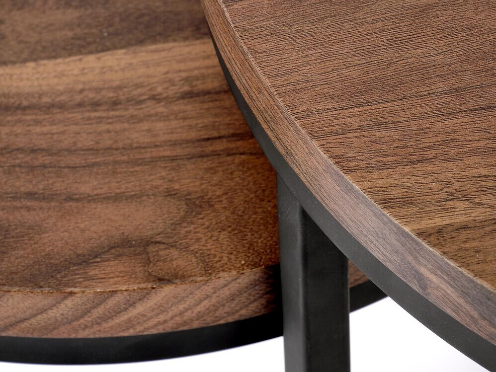 Žurnālu galdiņu komplekts Houston 951 (Rieksts + Melns)