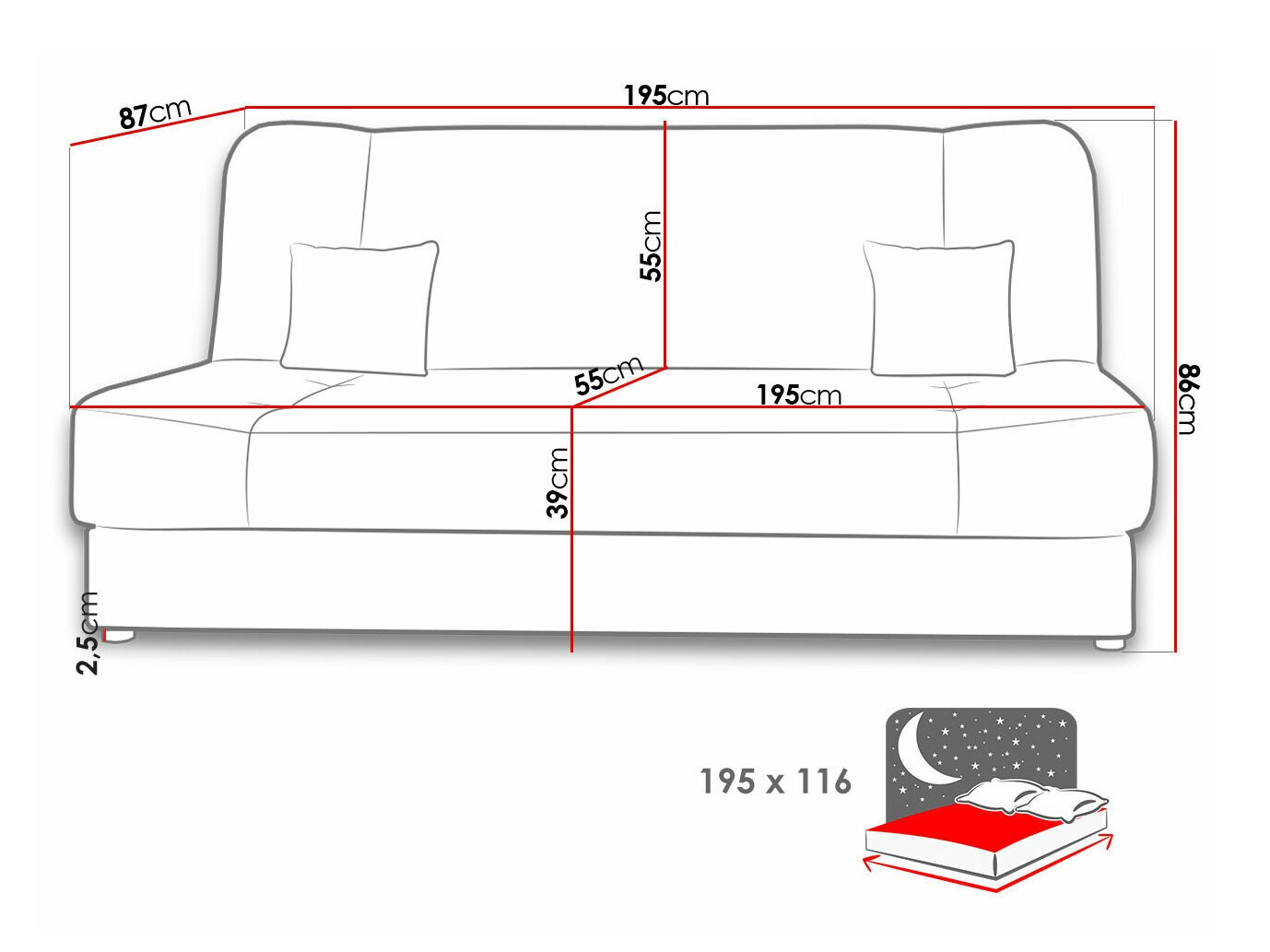 Dīvāns gulta Comfivo 136 (Poso 01)