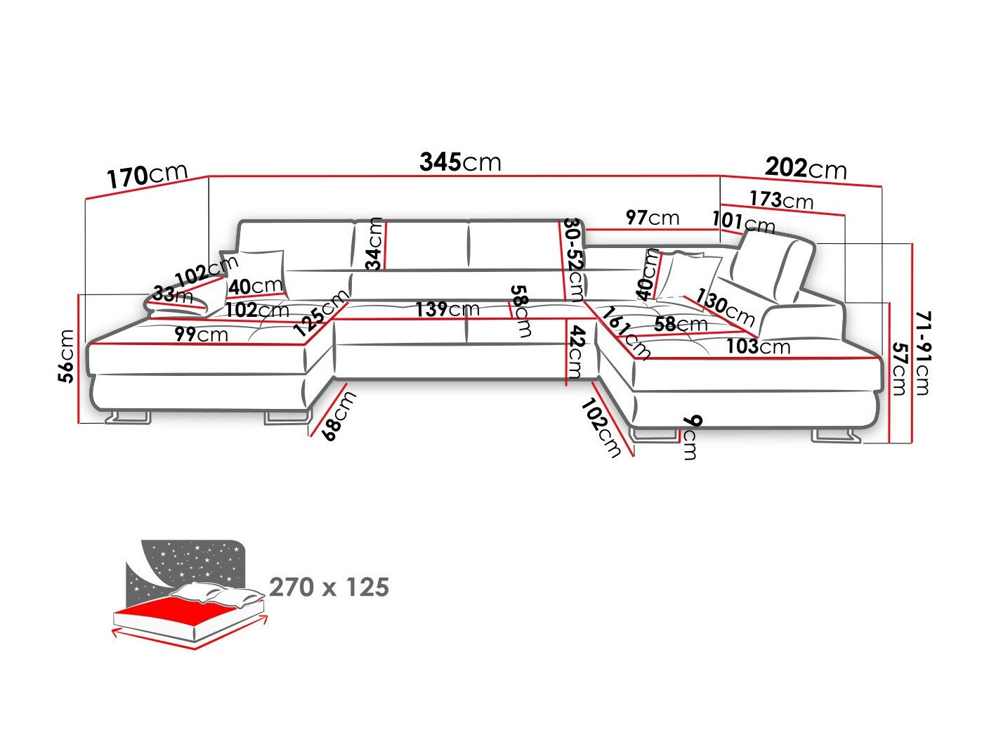 Stūra dīvāns Comfivo 138 (Poso 14)