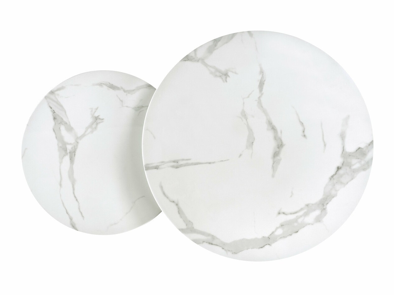 Žurnālu galdiņu komplekts Houston 1503 (Sudraba + Balts marmors)