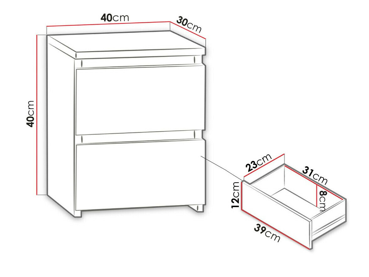 Naktsgaldiņš Comfivo 158 (Melns)