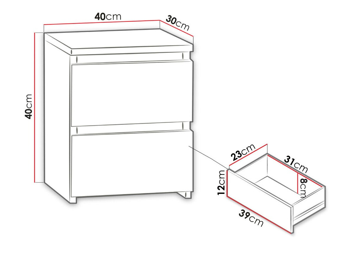 Naktsgaldiņš Comfivo Structor I (Balts)