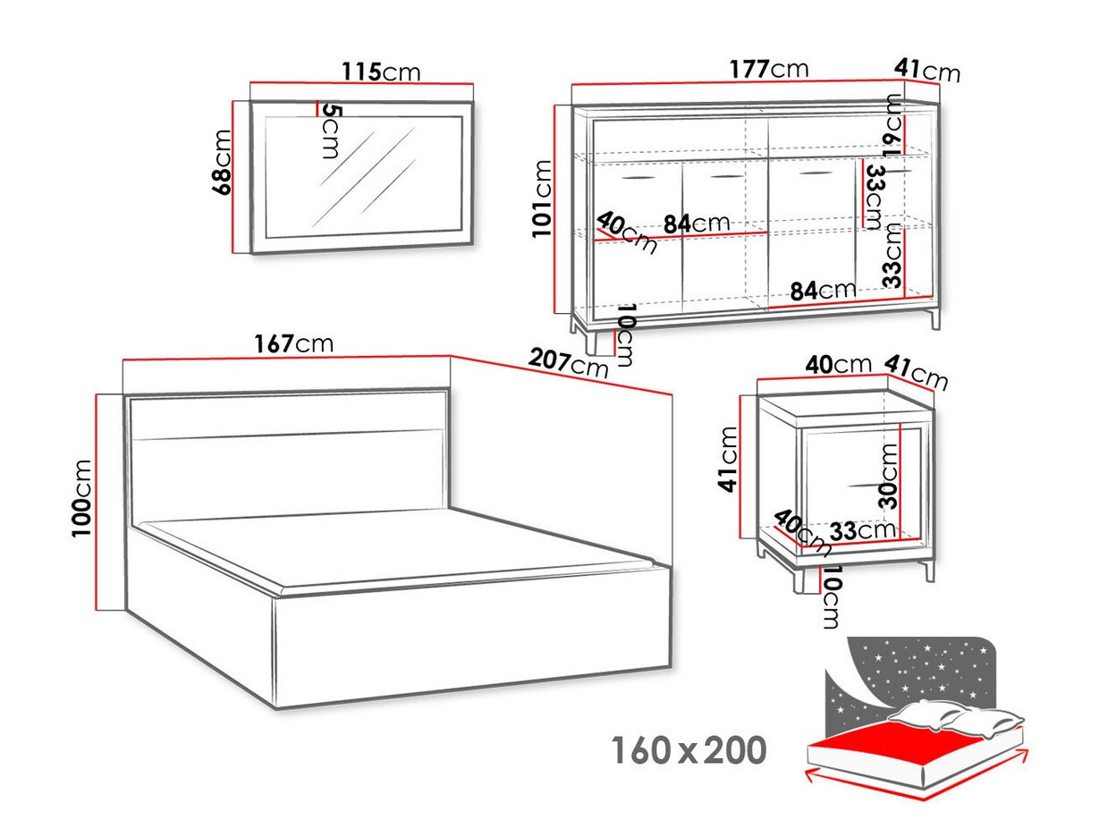 Спальный гарнитур Etrmoni 122 (Светлое дерево)