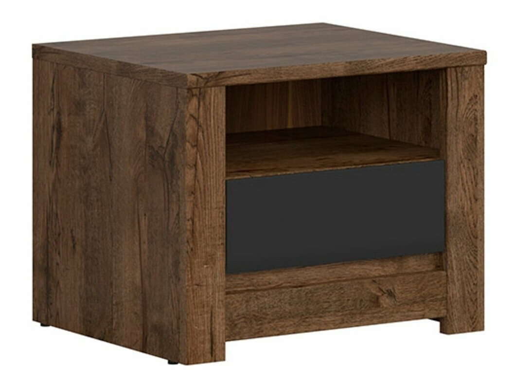 Прикроватная тумбочка Ophevaru 115 (Матовый черный + April дуб)