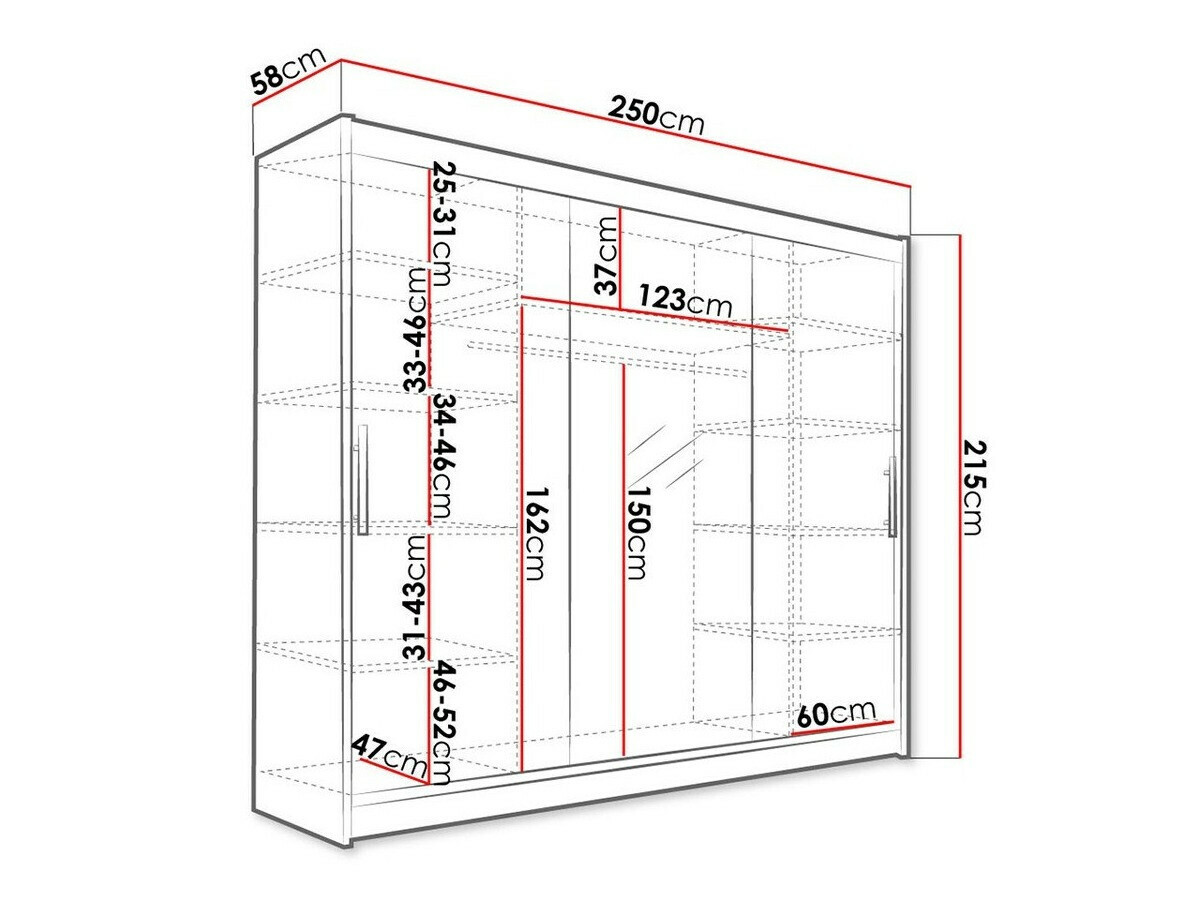 Skapis Closico 122 (Balts)