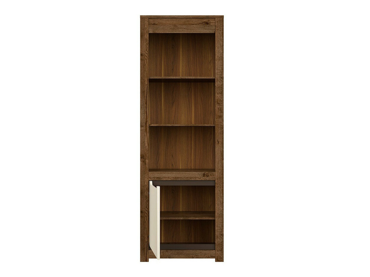 Стеллаж Ophevaru 104 (Глянцевый крем + April дуб)