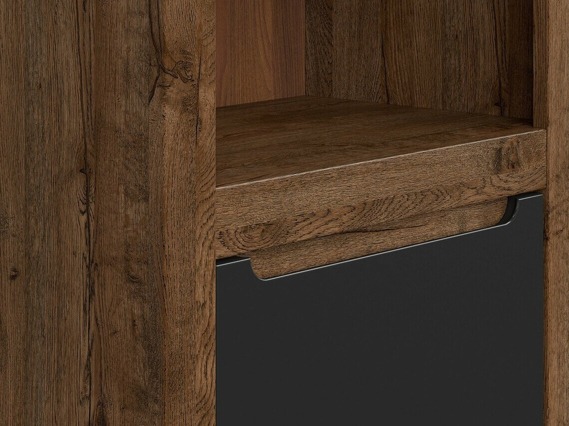 Стеллаж Ophevaru 104 (Матовый черный + April дуб)