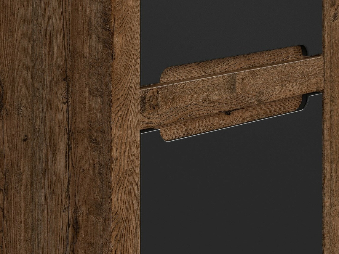 Стеллаж Ophevaru 106 (Матовый черный + April дуб)