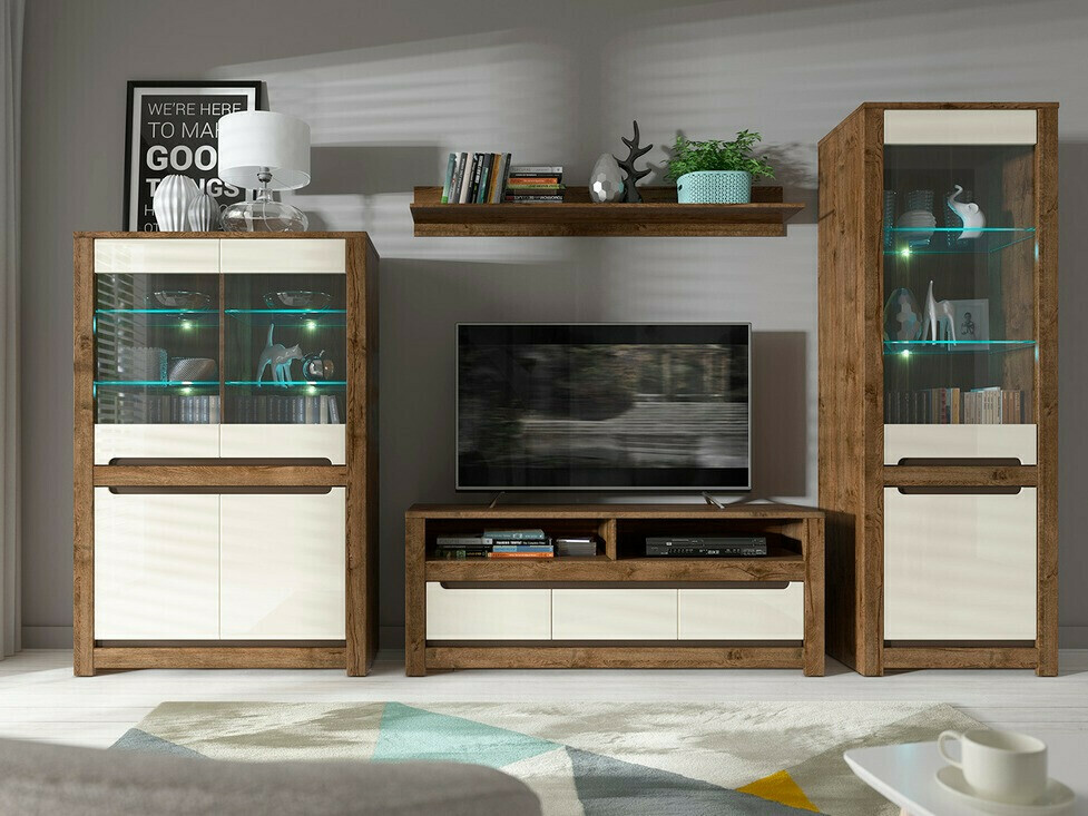 Skapis Ophevaru 109 (Spīdīgs krēms + April ozols)