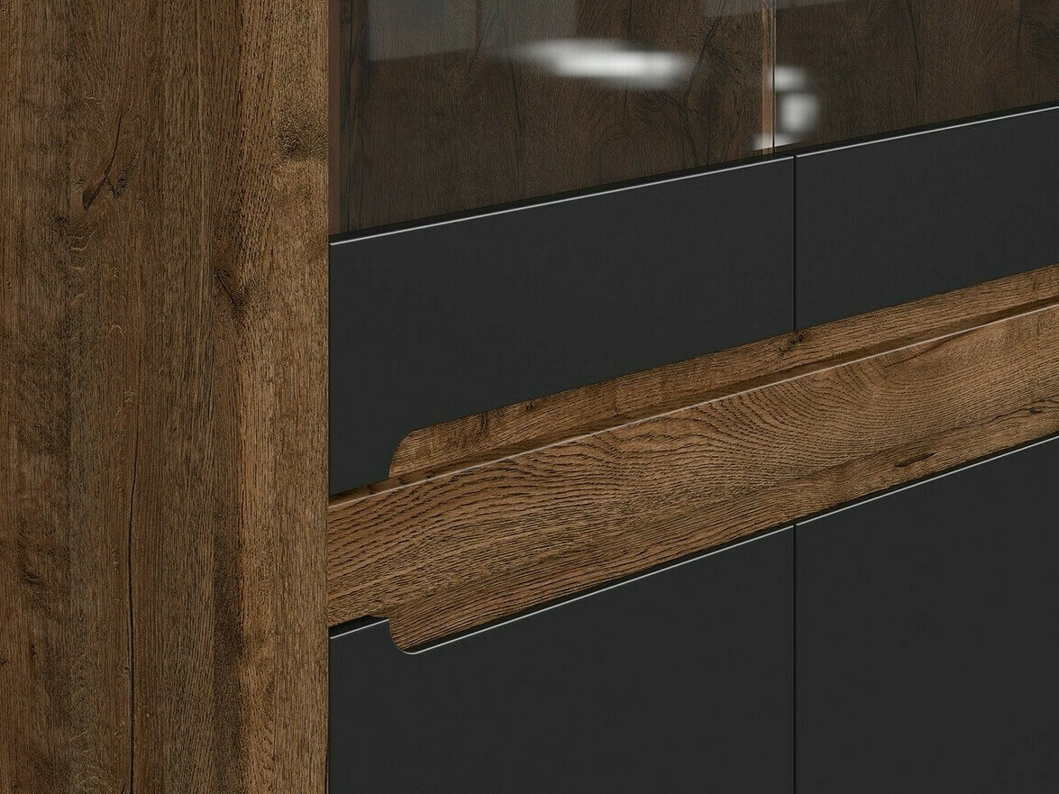 Plaukts Ophevaru 107 (Matēts melns + April ozols)